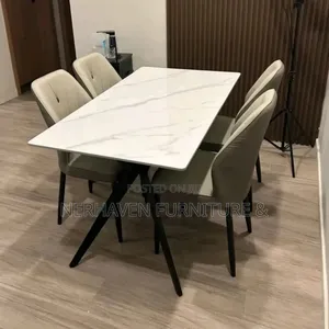 4 Seater Marble Dining Table – Contemporary Dining Set