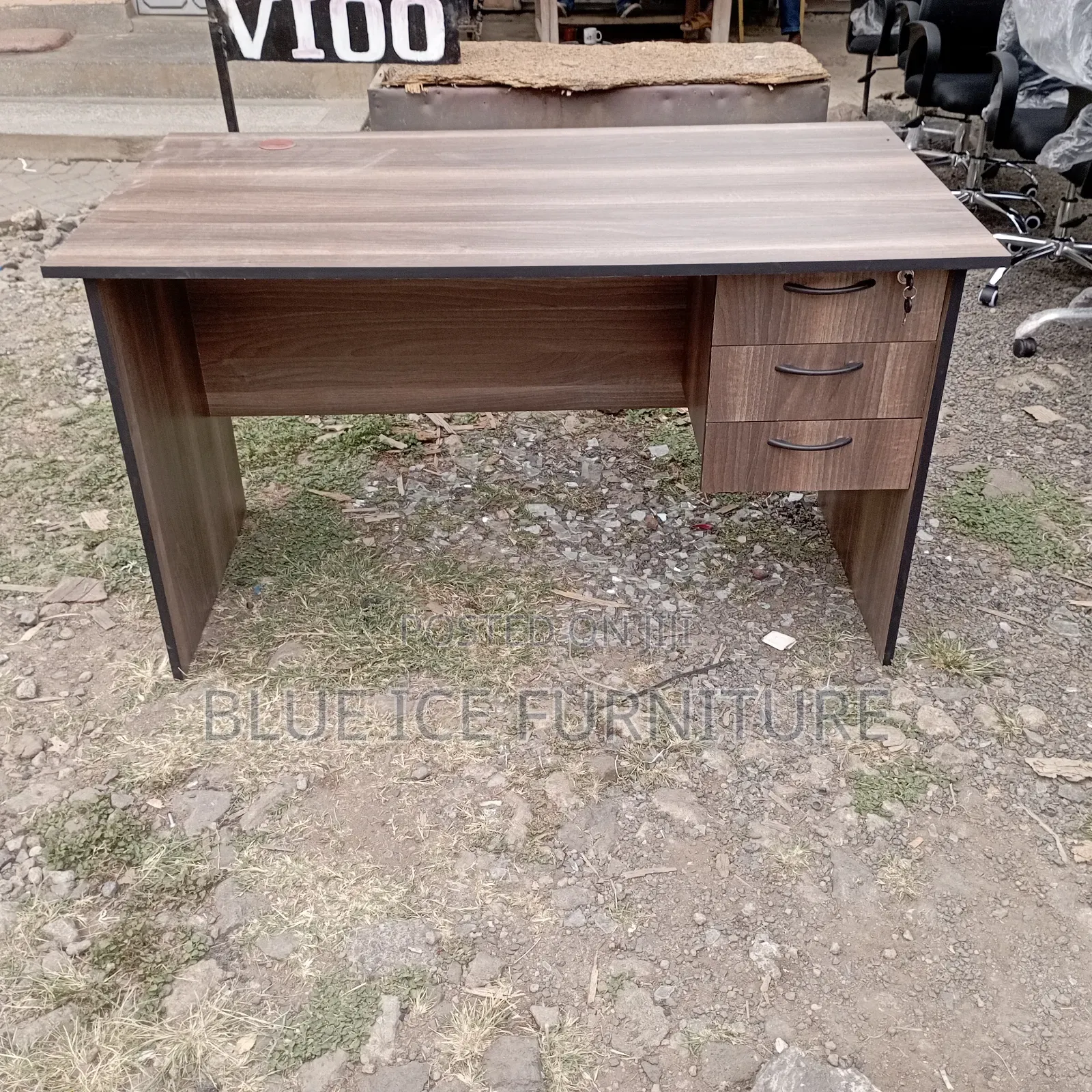 Office Desk With American Walnut Colour