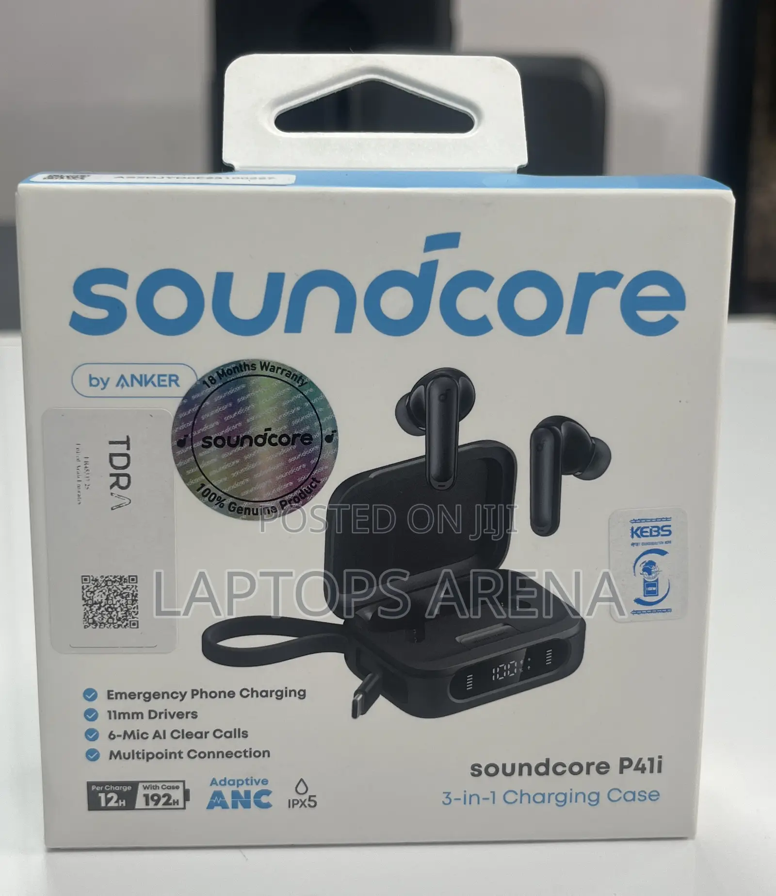 Soundcore P41i Earbuds With Built-in Phone Charging-Black