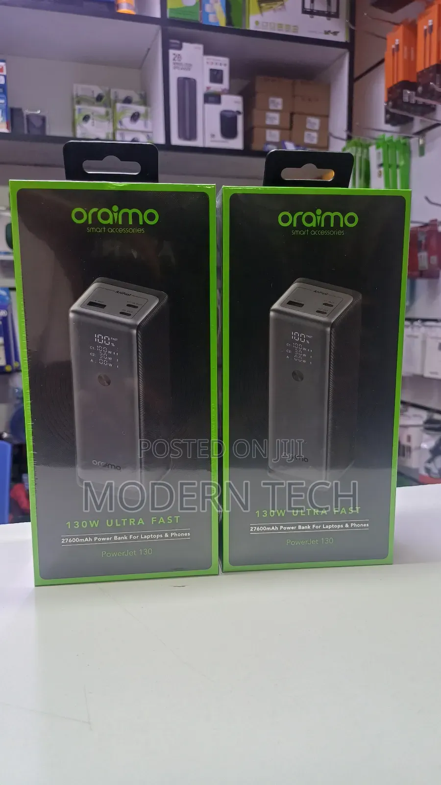 "Oraimo Powerjet 130 – 27.6ah Power Bank With 130w Pd Fast Charging"