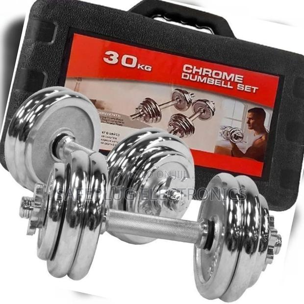 Chrome Dumbbells – Complete 30kg Set - main view