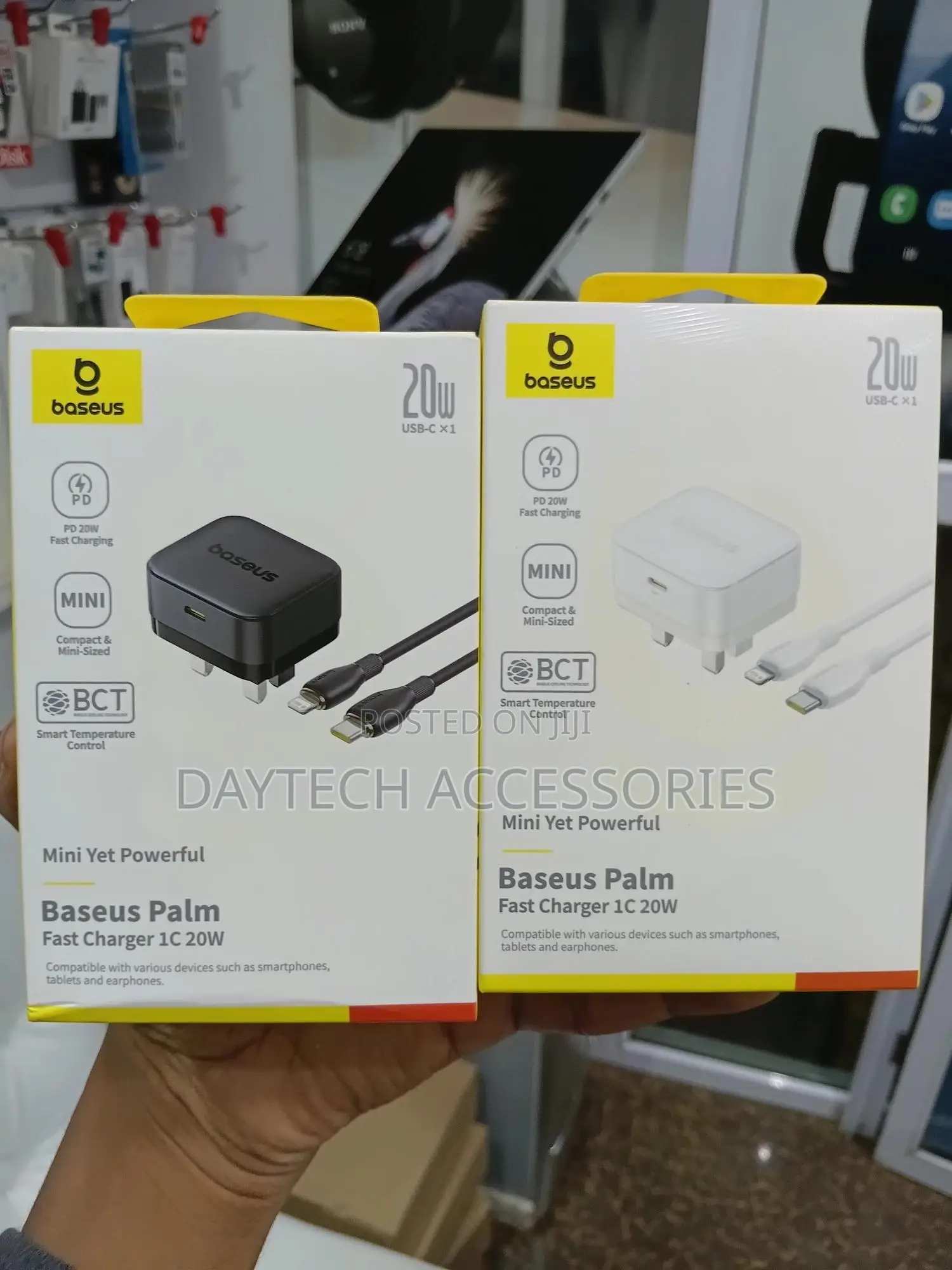 Baseus Palm 20w Pd Type-C Wall Charger With Type-C to Lightning 1m.