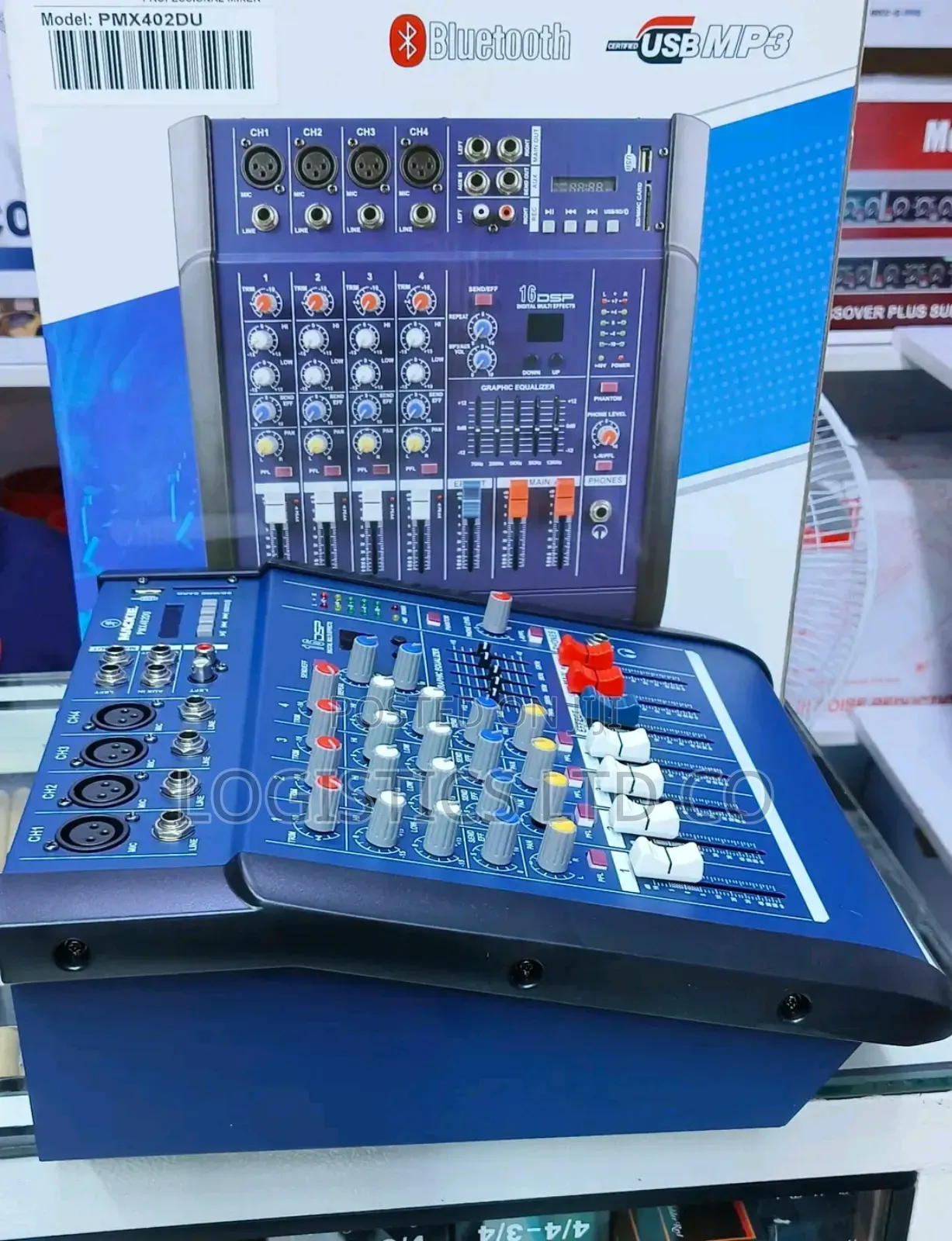 Omax 4 Channels Powered Mixer 1200 Watts , Usb , Bluetooth , Aux Phone
