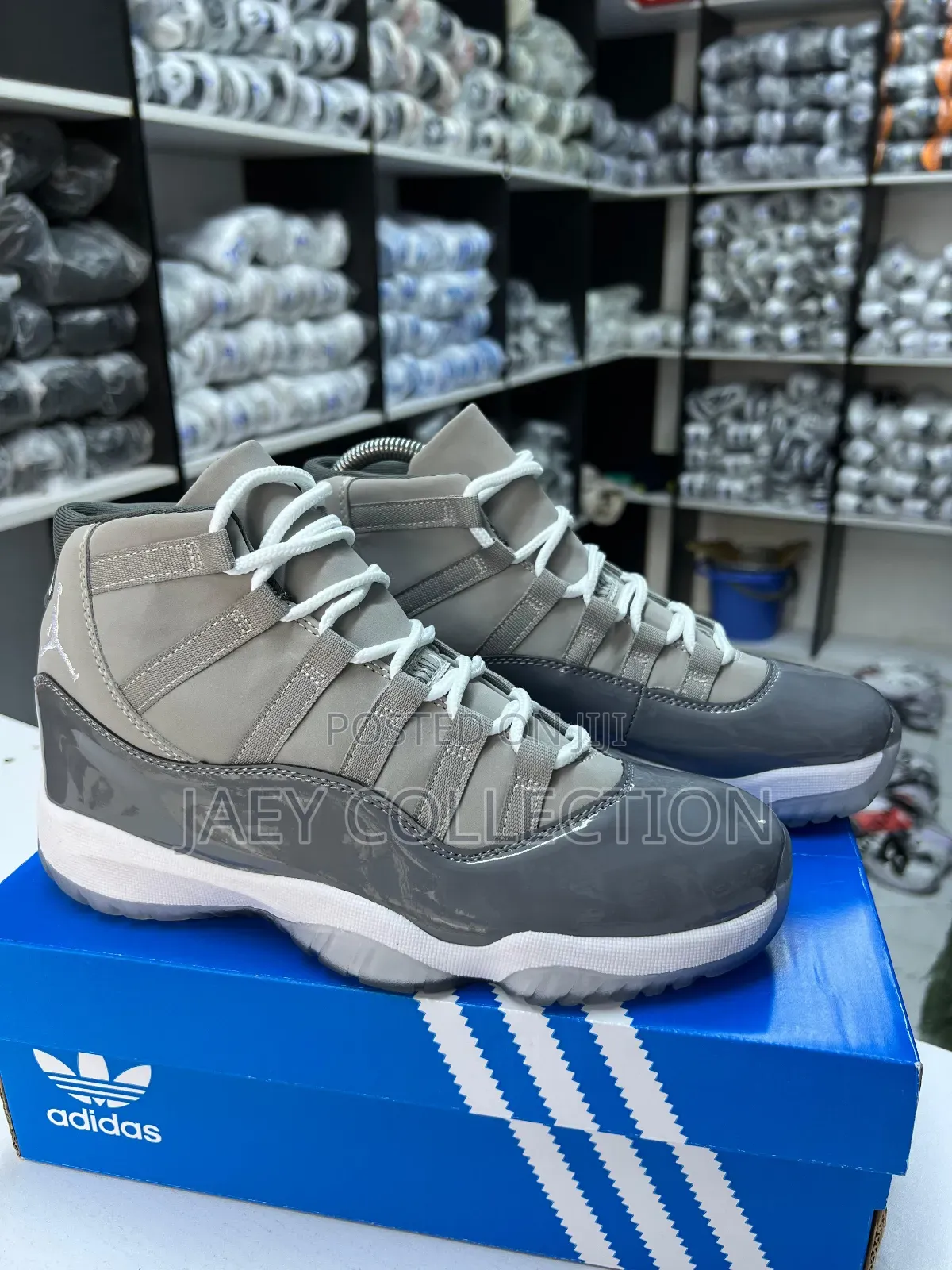 Jordan 11;Cool Grey,Black and Cherry Red