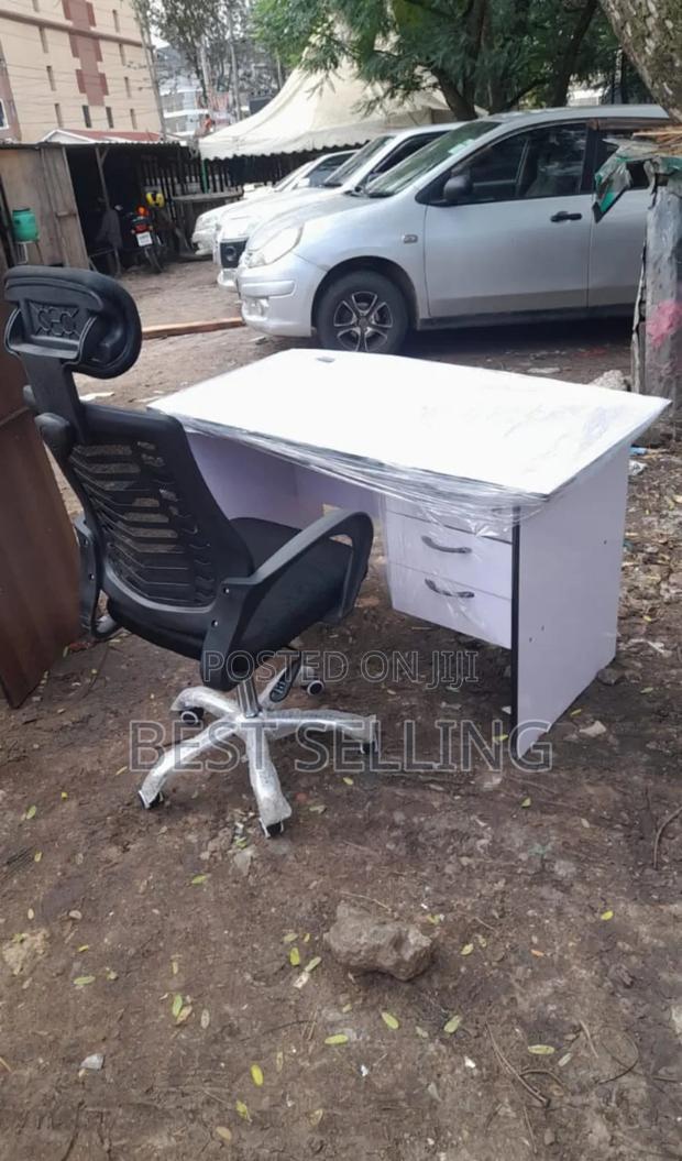 All White Reading Desk and Headrest Chair