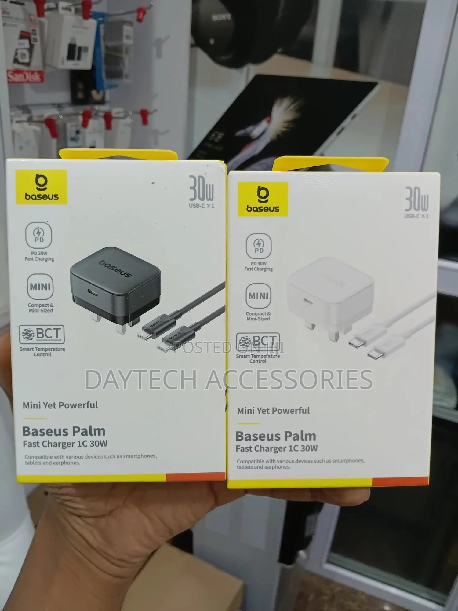 Baseus Palm 30w Pd Type-C Fast Charging Wall Charger .