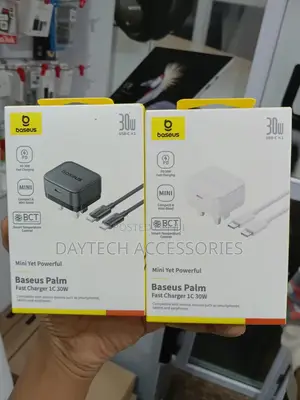 Baseus Palm Fast Charger 30w Wall Charger With C to C Cable - Black