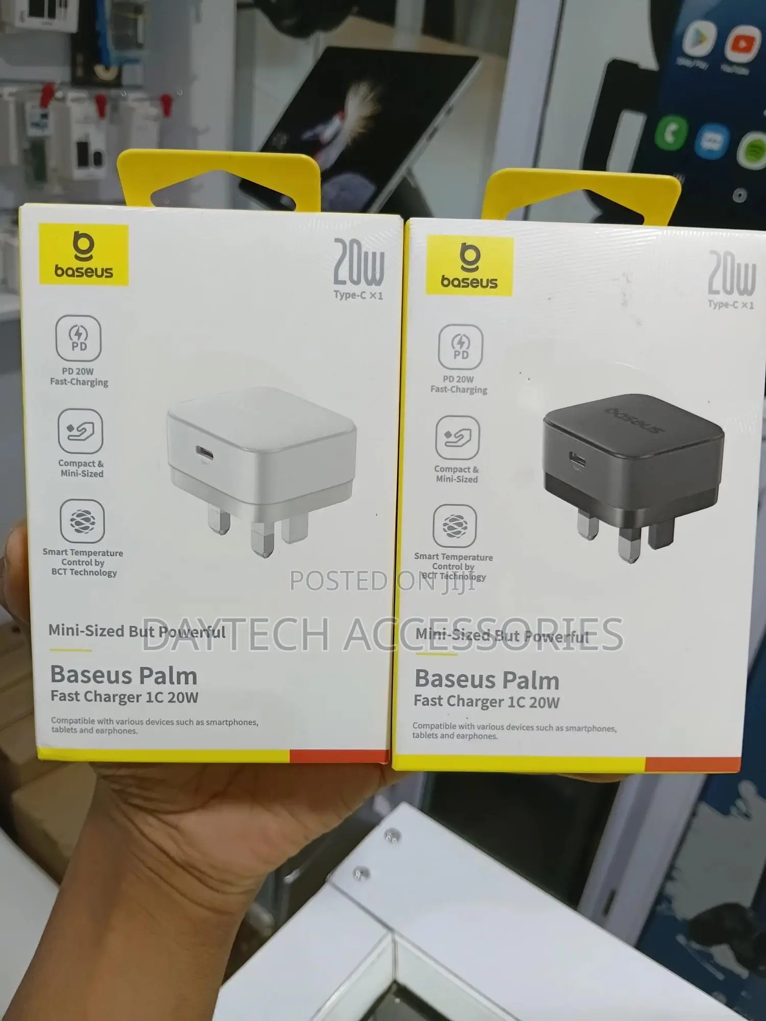 Baseus Palm Fast Charger 1c 20w Compact Wall Charger.