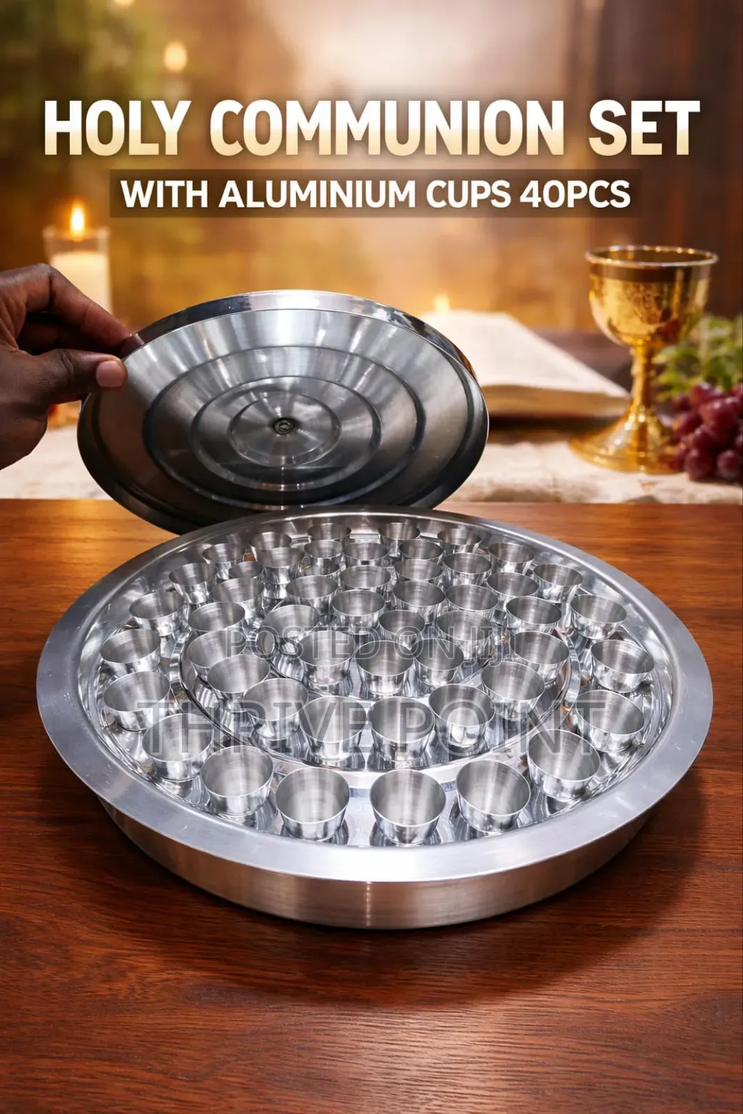 *Holy Communion Set With Aluminium Cups – 40pcs