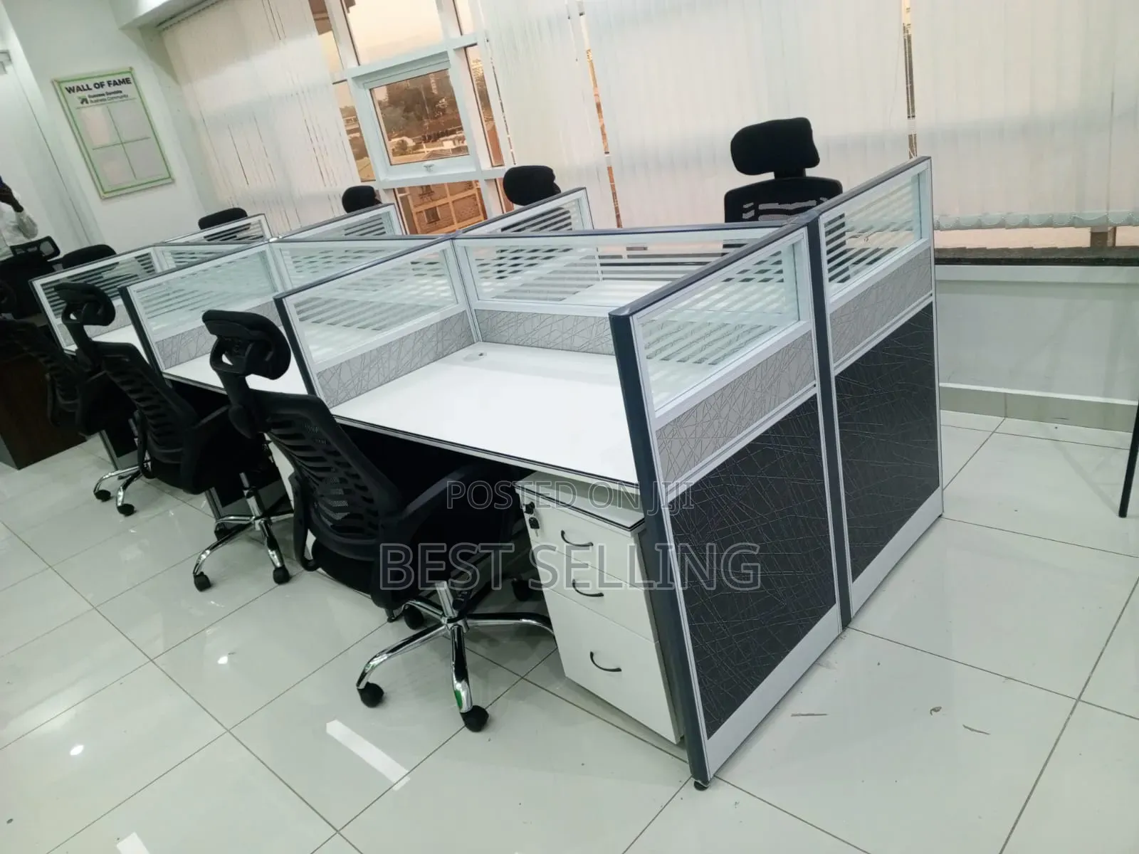 Imported 4 Way Working Station White Black