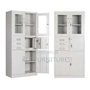 Office Cabinet : 2 Door Metallic Storage Safe Cabinet
