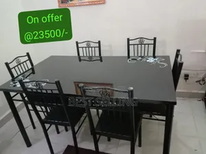 Metallic Stand 6 Seater Dining Table