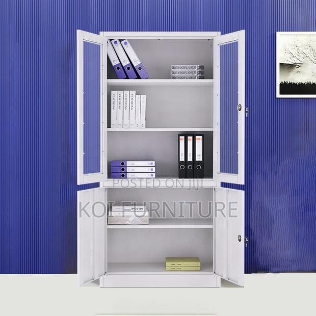 Office Cabinet : Modern 2-Door Glass Metal Filing Cabinet