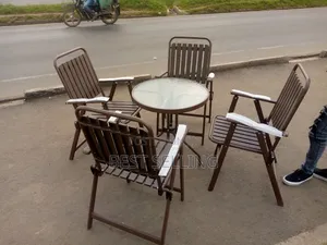 Brown 4 Seater Balcony Table and Chairs