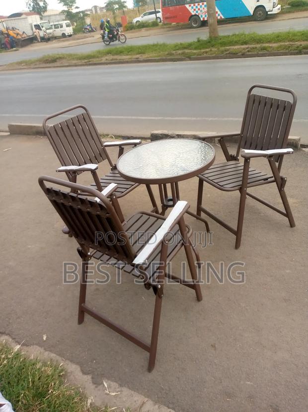Imported 3 Seater Brown Outdoor Table and Chairs