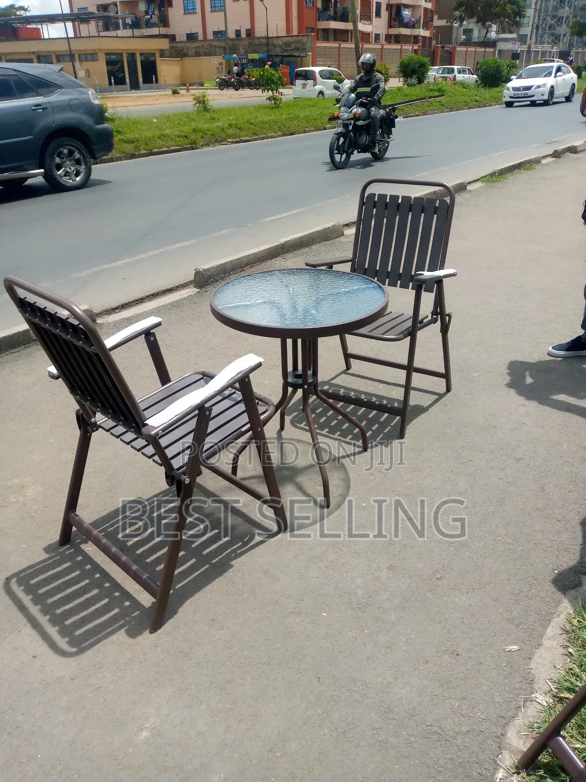 2 Seater Matches Brown Outdoor Table