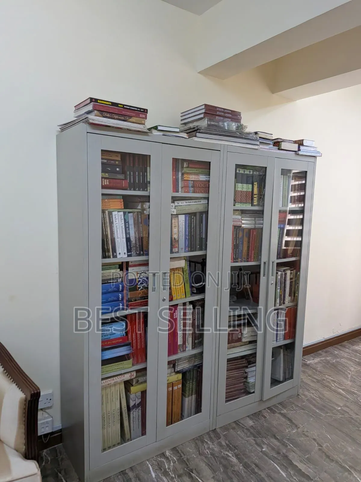 Metallic Cabinet 2 Door With Glasses