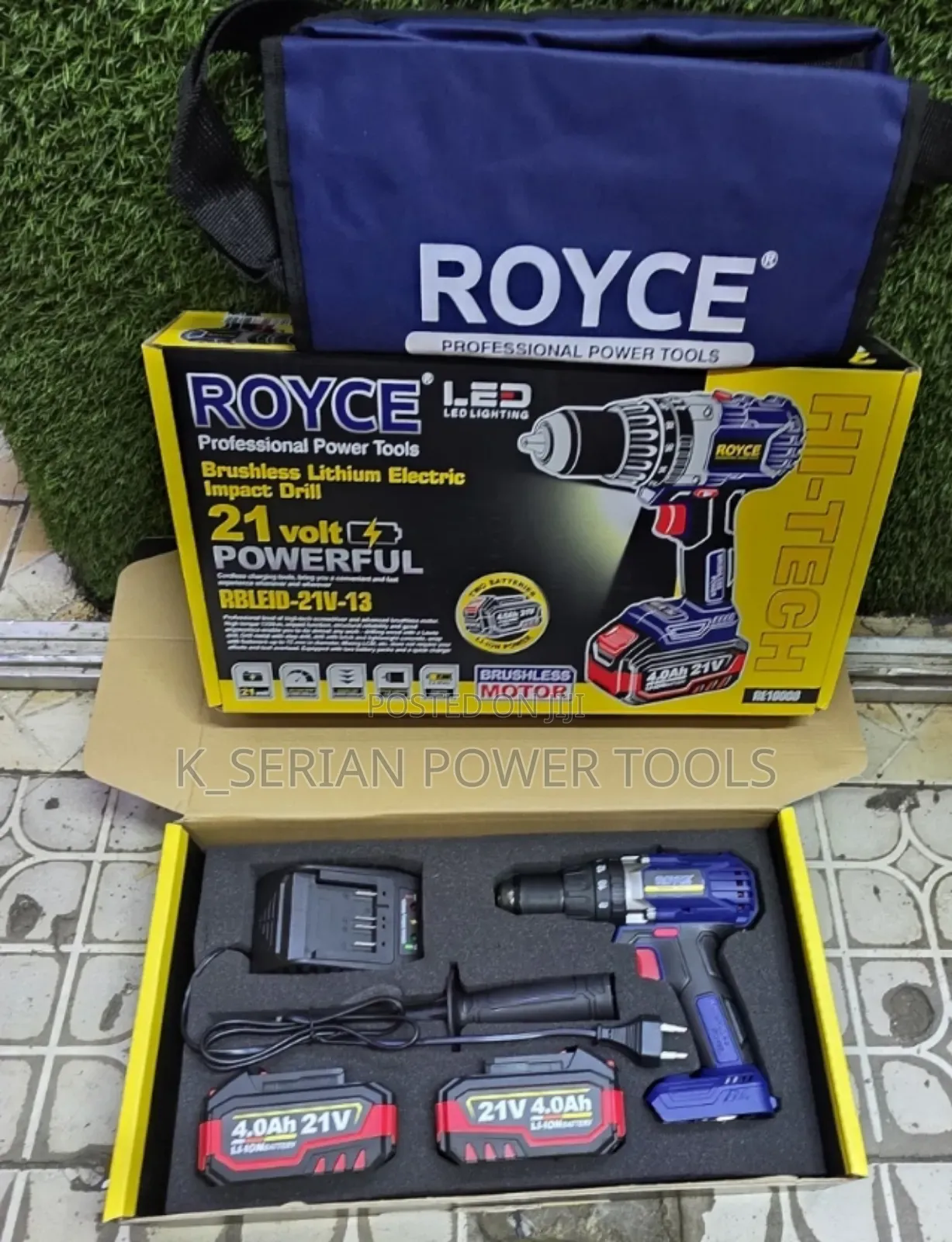 Royce Brushless Cordless Drill 21v/21v Brushless Rechargeable Drill