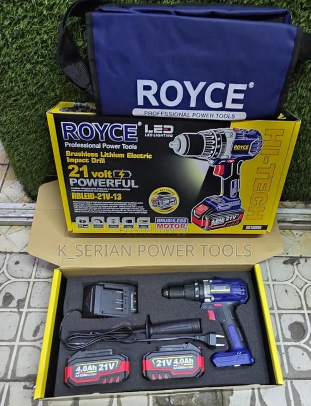 Royce Brushless Cordless Drill 21v/21v Brushless Rechargeable Drill