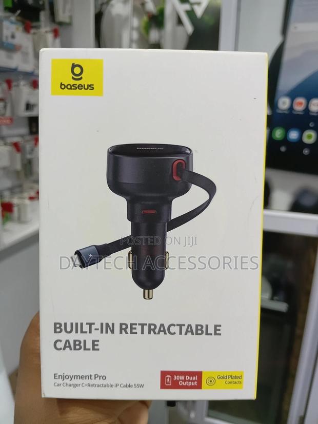 Baseus Enjoyment Pro Car Charger With a Built-in Retractable Cable. - thumbnail 3
