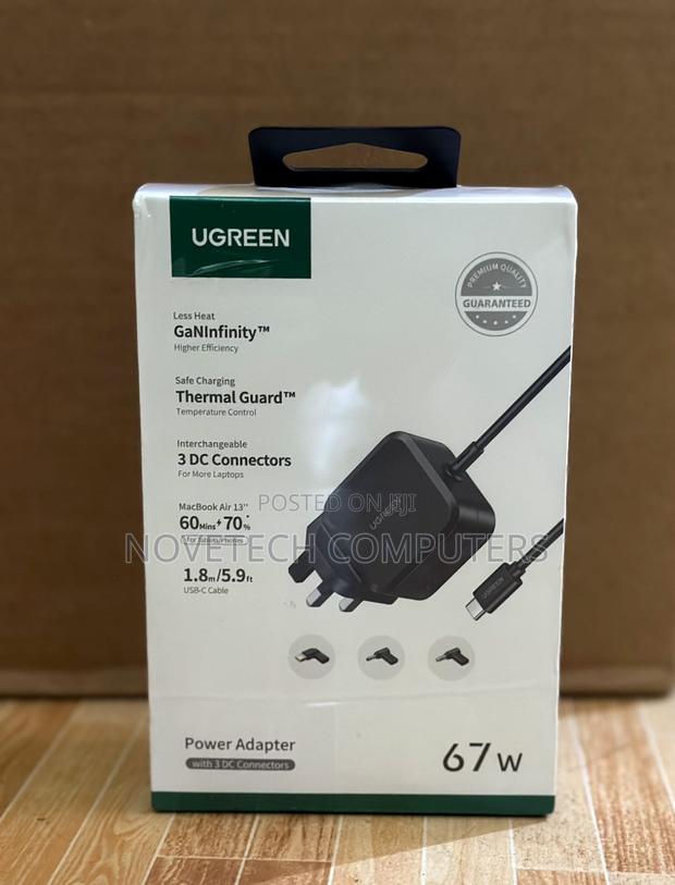 Ugreen X377 Usb-C 67w Pd Gan Power Adapter Uk+3 Dc Connectors