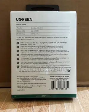Ugreen Us280 Usb a Male to Usb-C Female Adapter