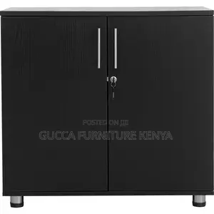 Credenza 2 Door Black Lockable Filing Cabinet