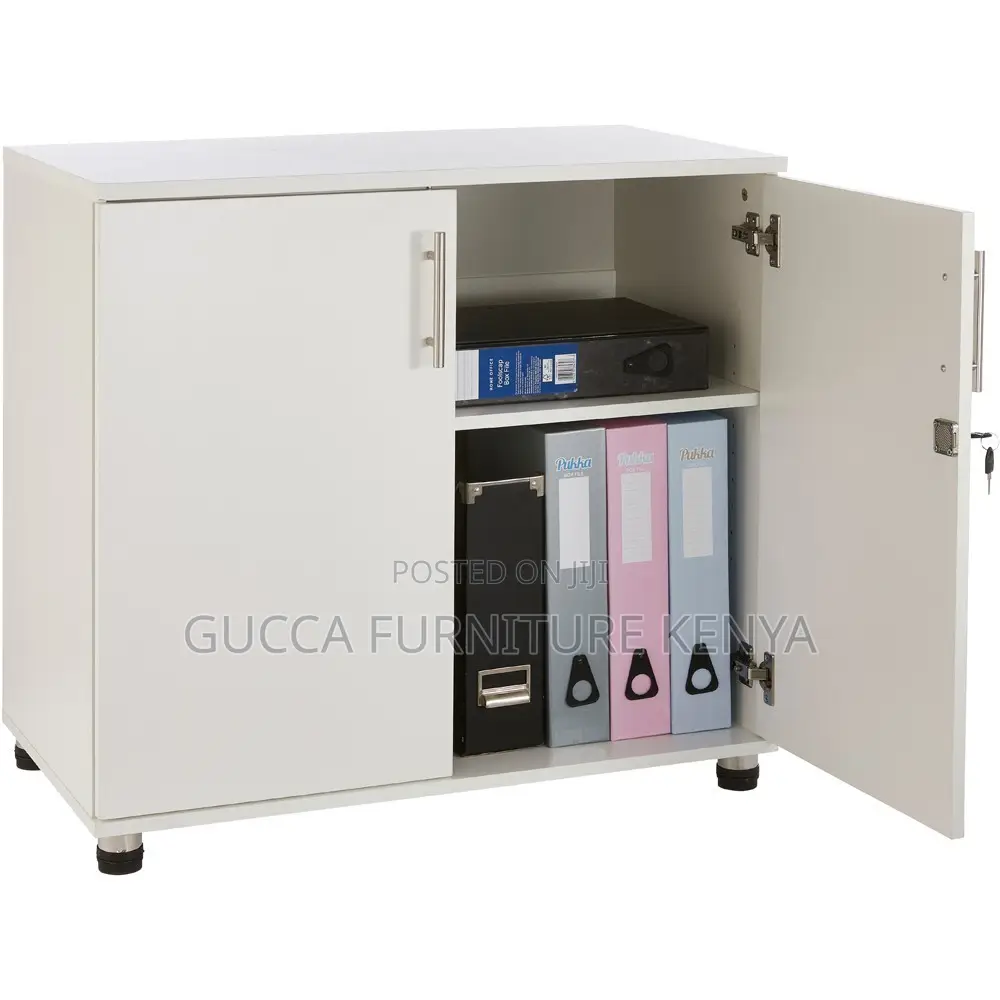 Credenza 2 Door Black Lockable Filing Cabinet