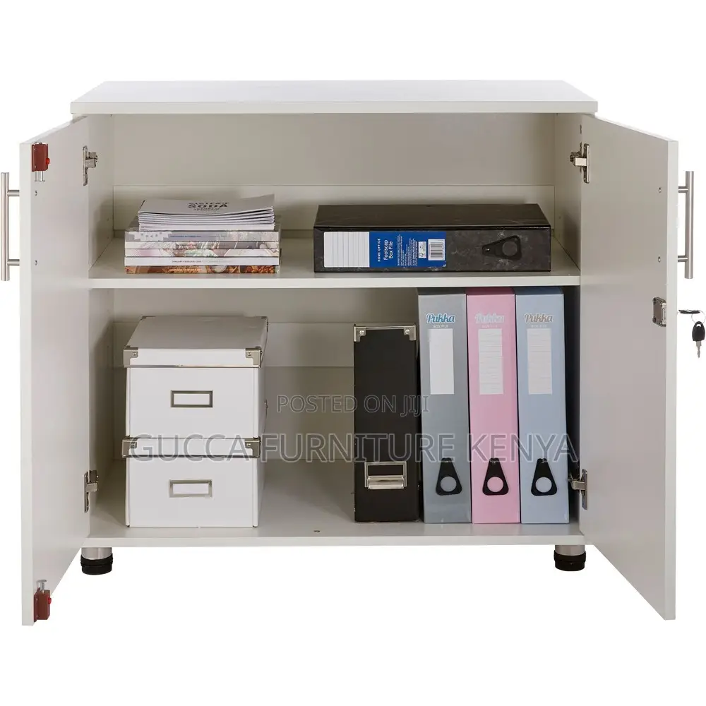 Credenza 2 Door Black Lockable Filing Cabinet