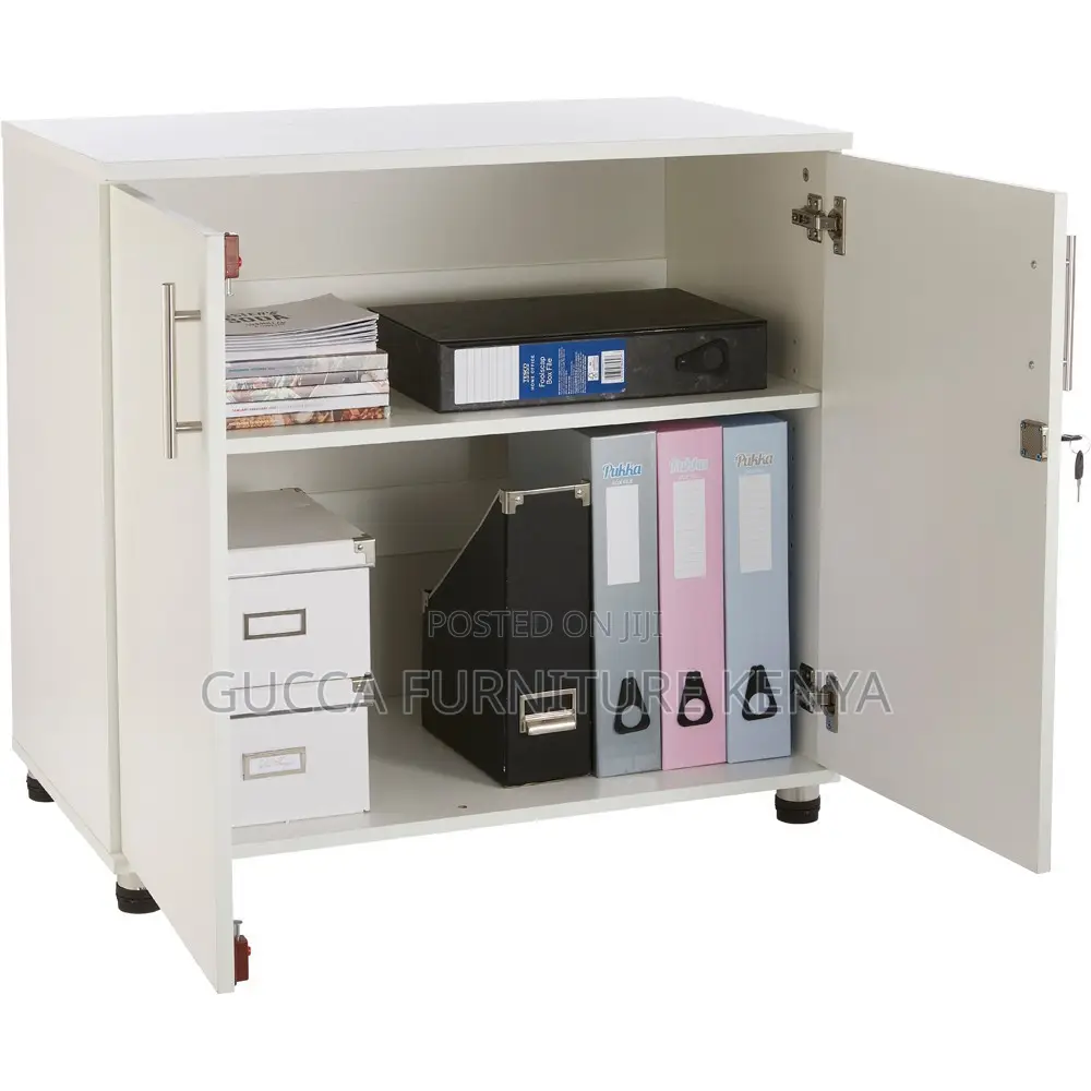 Credenza 2 Door Black Lockable Filing Cabinet