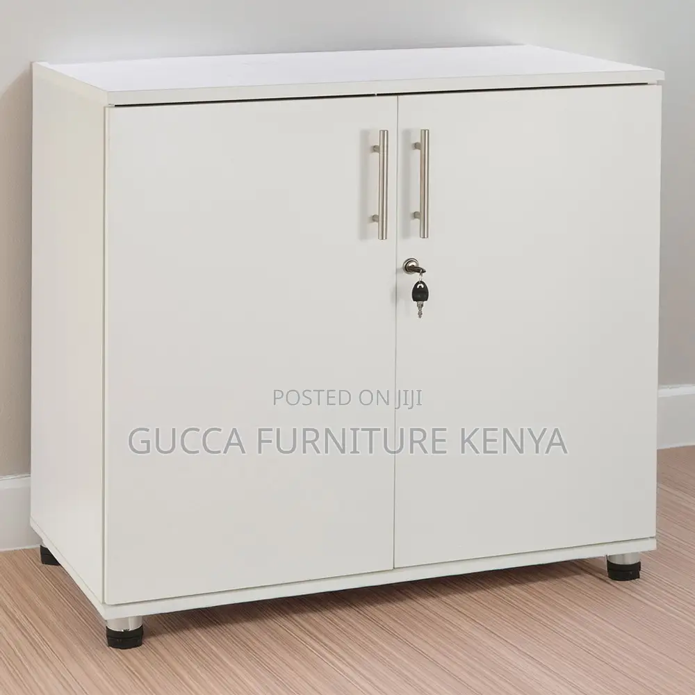 Credenza 2 Door Black Lockable Filing Cabinet
