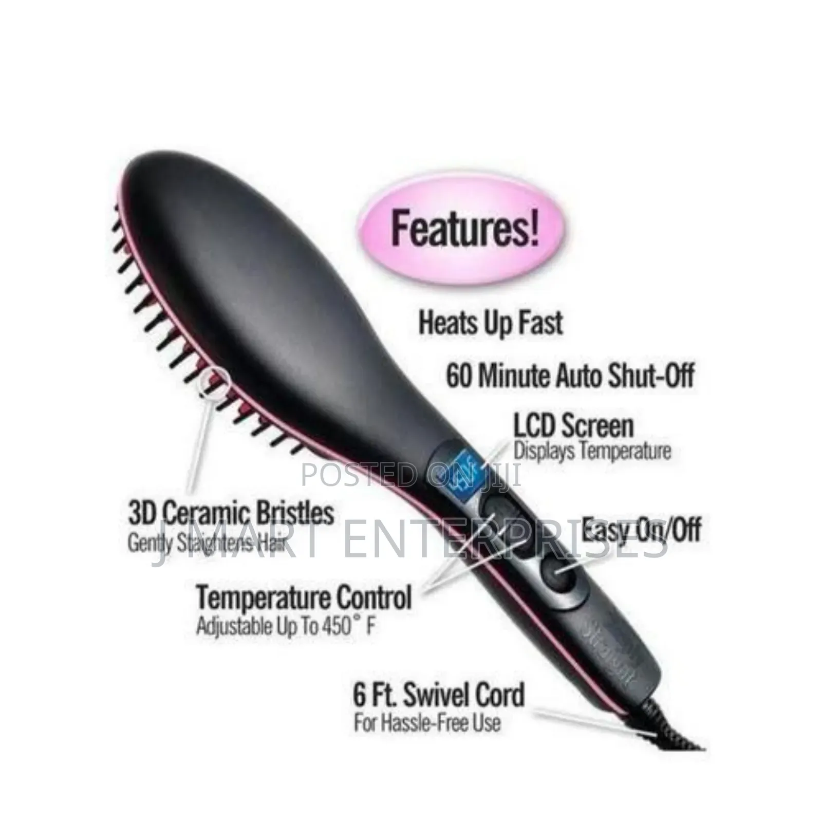 Simply Straight Hair Straightening Brush Comb Electric