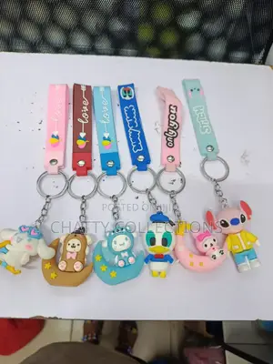Unisex Cartoon Themed Rubber Key Chains Key Holders