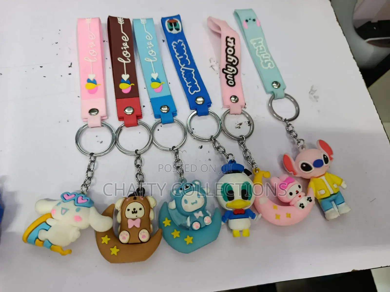 Unisex Cartoon Themed Rubber Key Chains Key Holders