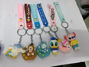 Unisex Cartoon Themed Rubber Key Chains Key Holders