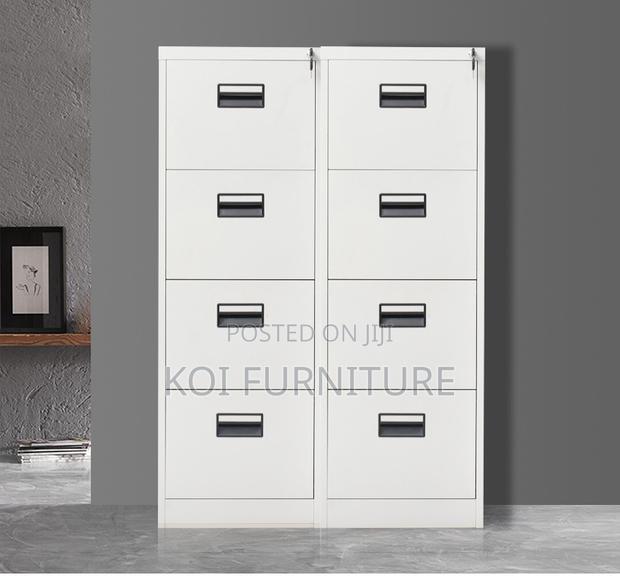 Office Cabinet;A White 4-Drawer Metal Filing Cabinet