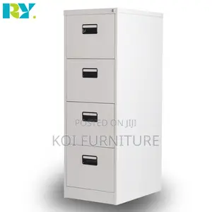 Office Cabinet;A White 4-Drawer Metal Filing Cabinet