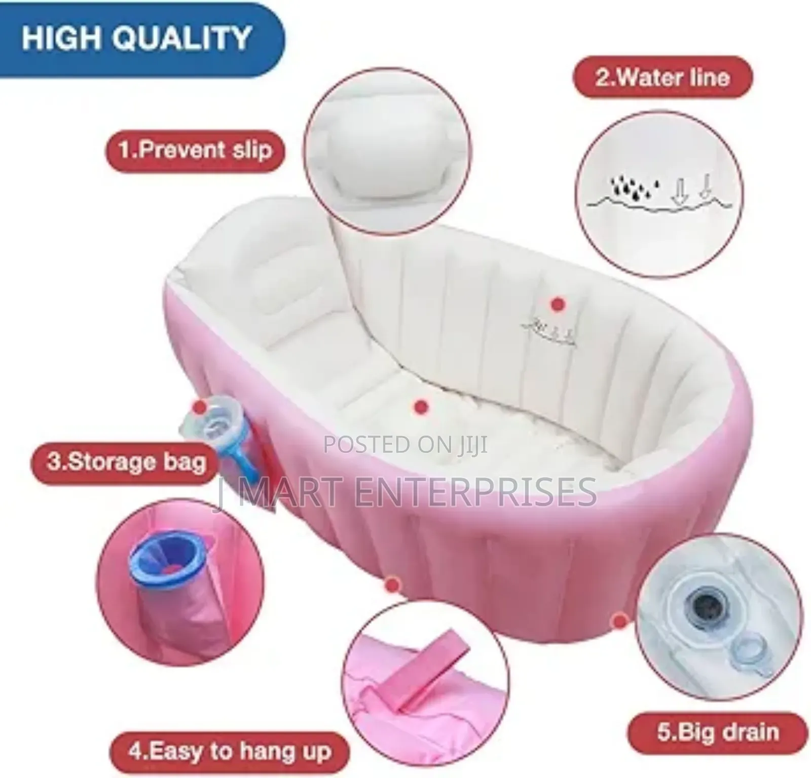 Inflatable Baby Bath Tub With Air Pump, Portable Bath