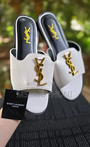 Saint Laurent Paris Women's Flat Leather Sandals 37-41