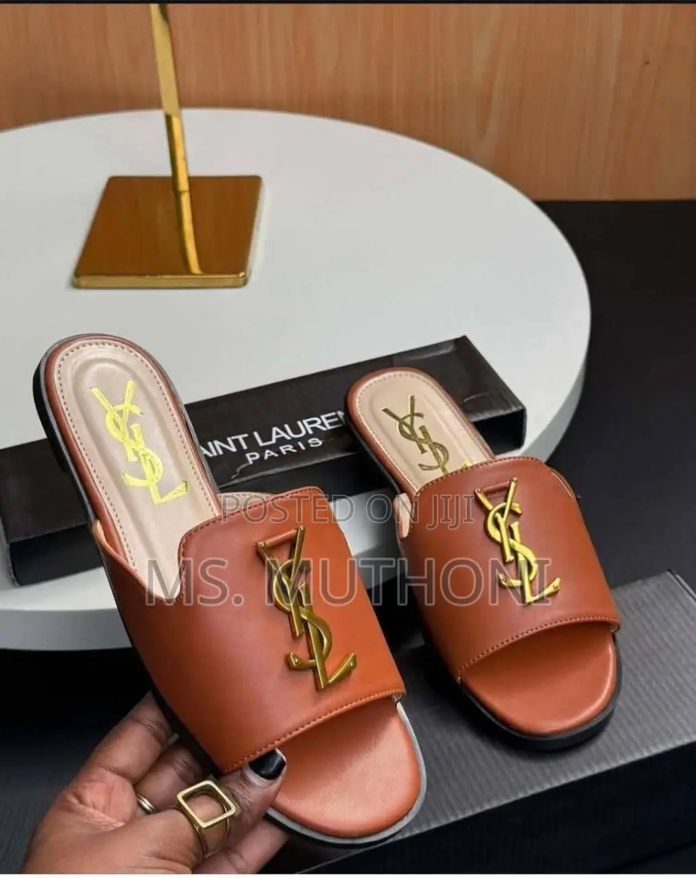 Saint Laurent Paris Women's Flat Leather Sandals 37-41