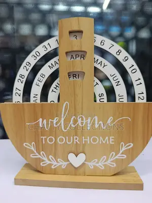 Wooden Office and Home Calendar Decor .