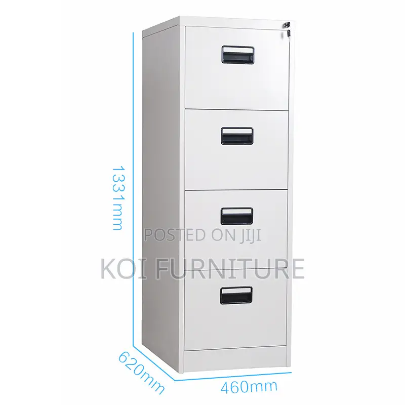 Office Cabinet;A White 4-Drawer Metal Filing Cabinet