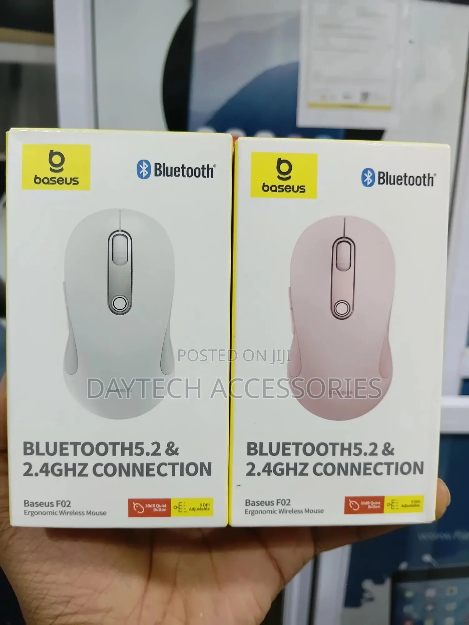 Baseus F02 Wireless Mouse Bluetooth V5.2 and 2.4ghz Connectivity.