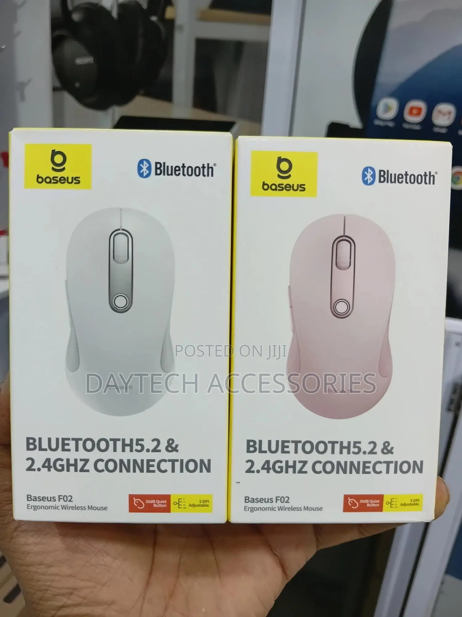 Baseus F02 Wireless Mouse Bluetooth V5.2 and 2.4ghz Connectivity.