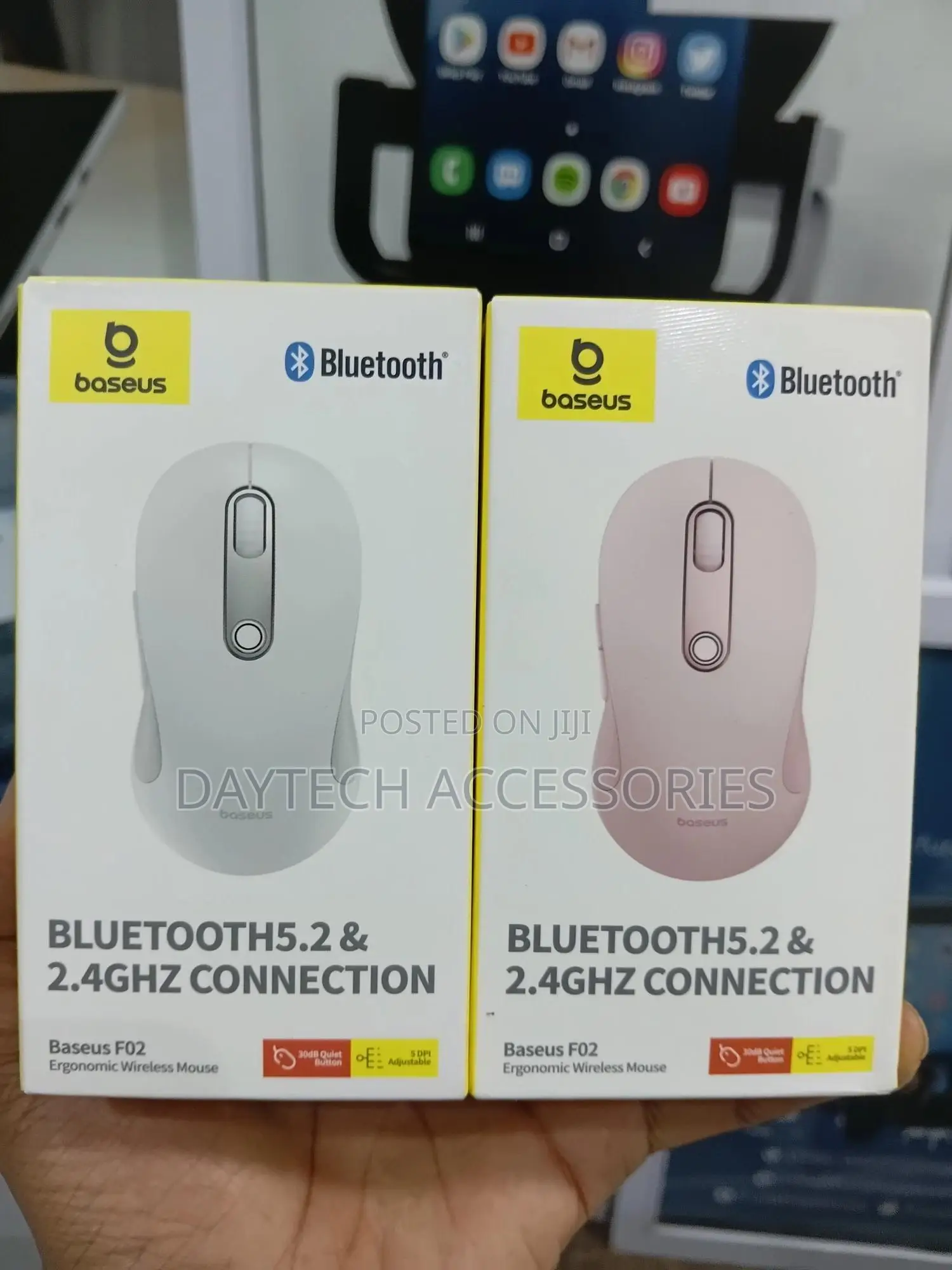Baseus F02 Wireless Mouse Bluetooth V5.2 and 2.4ghz Connectivity.