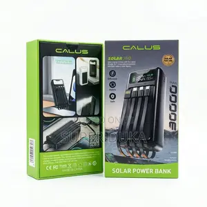 Calus Solar360 30000mah Solar Power Bank - 4 Built-in Cables Led