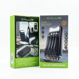 Calus Solar360 30000mah Solar Power Bank - 4 Built-in Cables Led