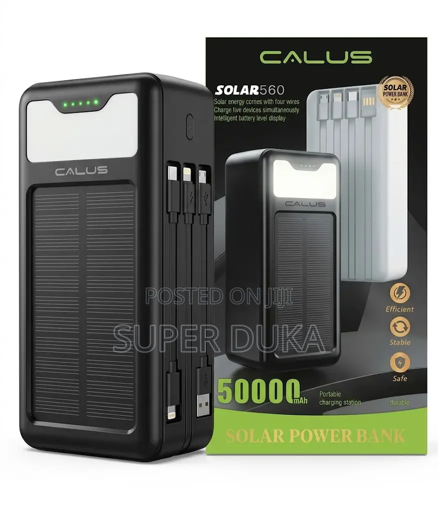 Calus Solar560 50000mah Solar Power Bank - 22.5w Fast Charge 4 Wires