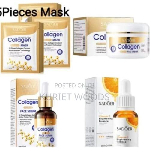 4 in 1collagen Anti Age Cream Serum /Vit C -Brightening 5 Face Masks