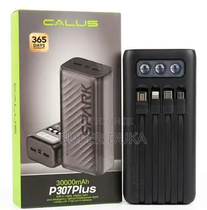 Calus P307 Plus 30000mah Power Bank - 4 Built-in Cables Triple Led